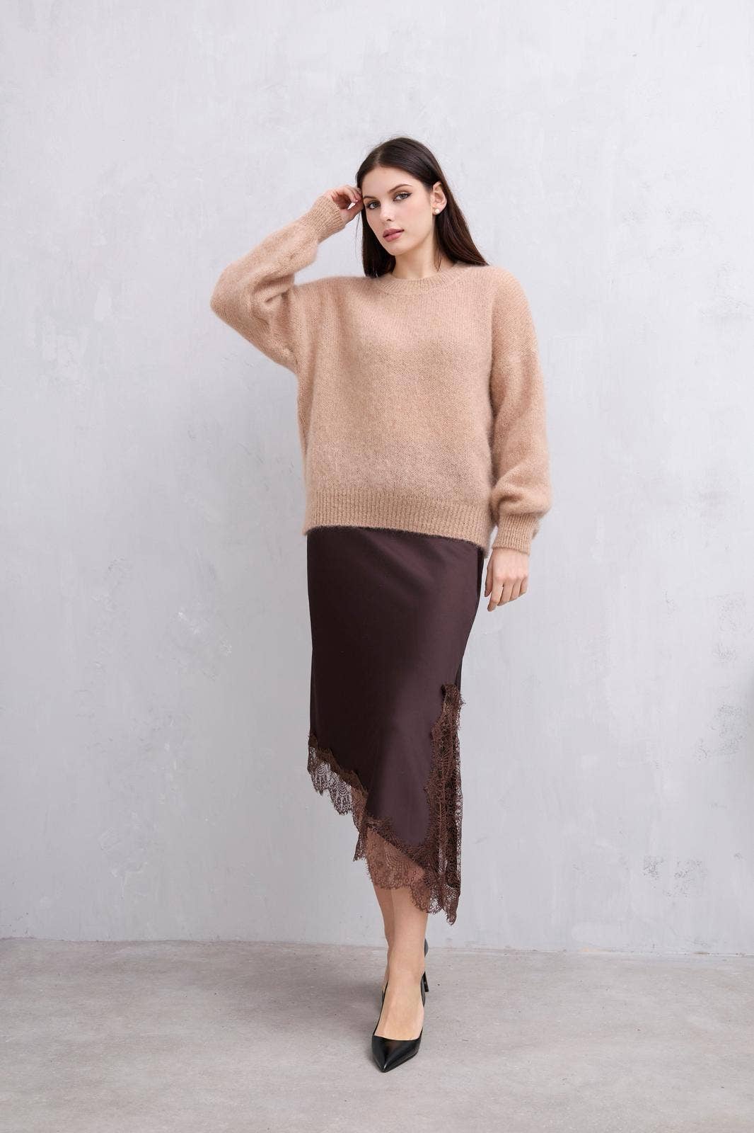 Pull Manche Longue En Mohair