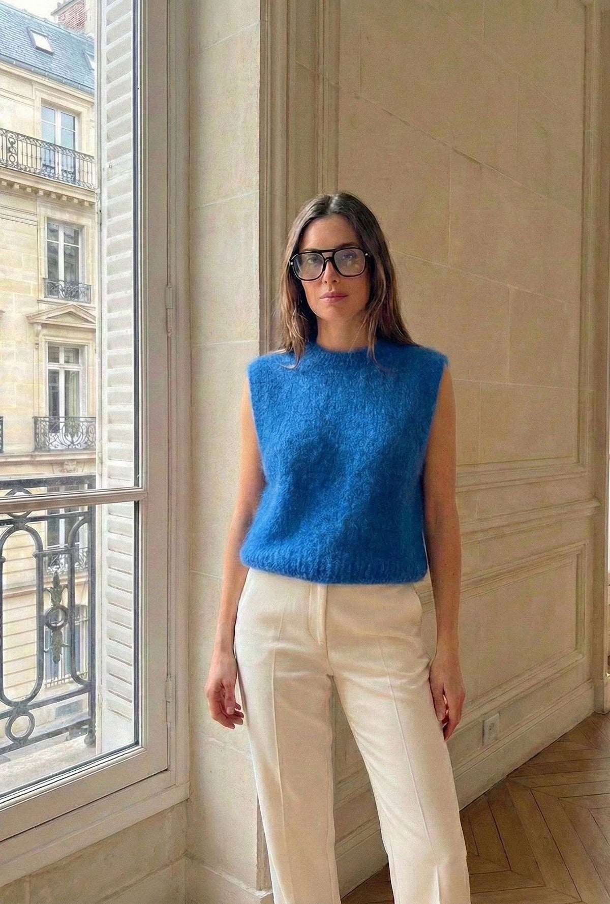 Pull Sans Manche En Mohair