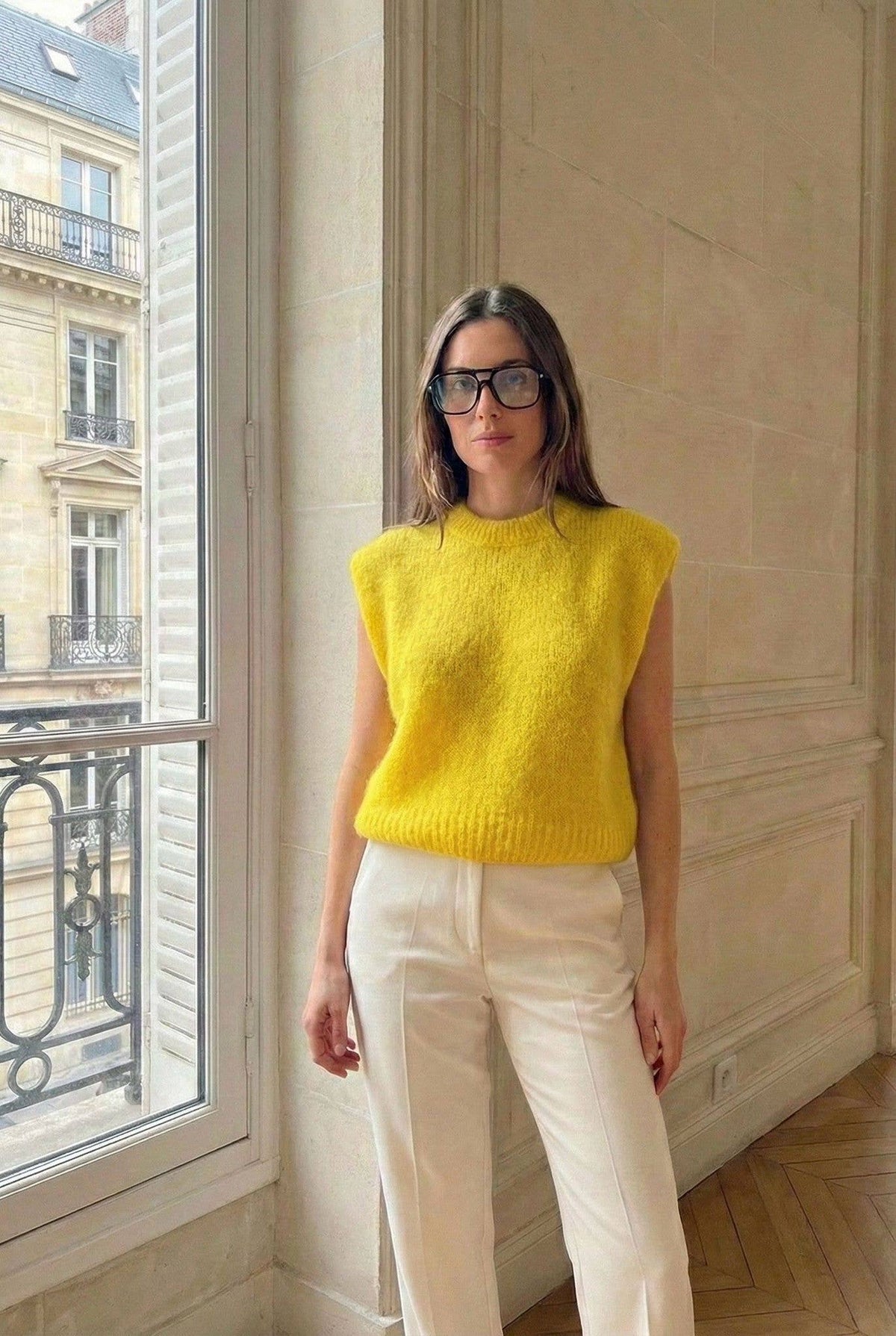 Pull Sans Manche En Mohair