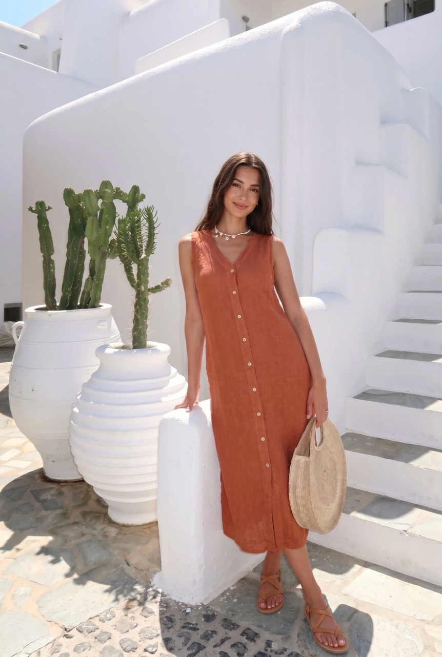 Robe Longue Boutonnée