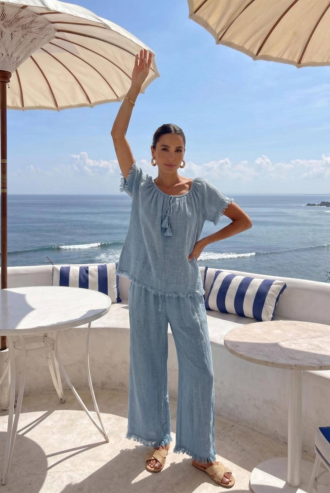 Haut Froufrou Porté Avec Le Pantalon10422 Vendu Séparément