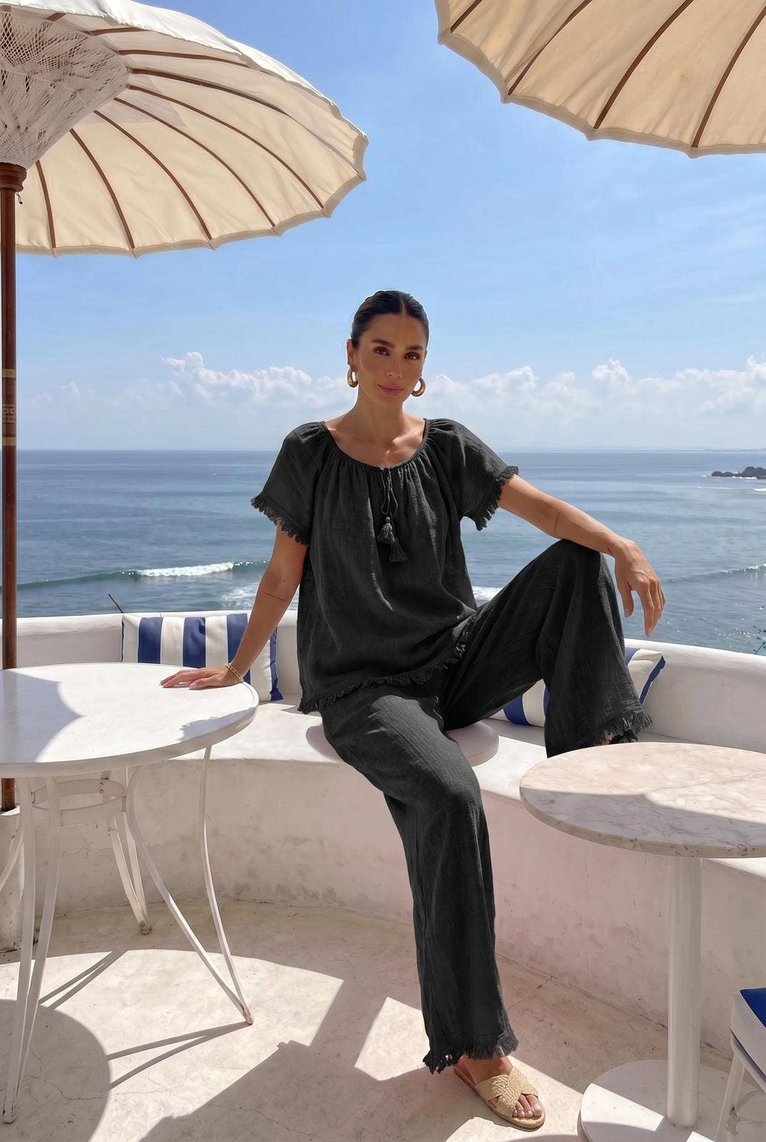 Haut Froufrou Porté Avec Le Pantalon10422 Vendu Séparément