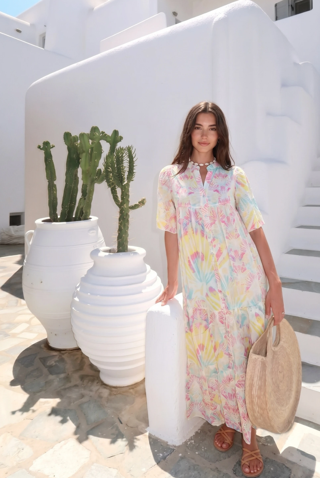 Robe Longue Colorée Broderie