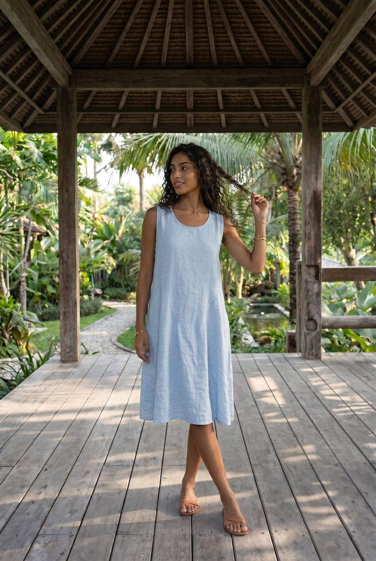 Robe Genoux En Lin #5