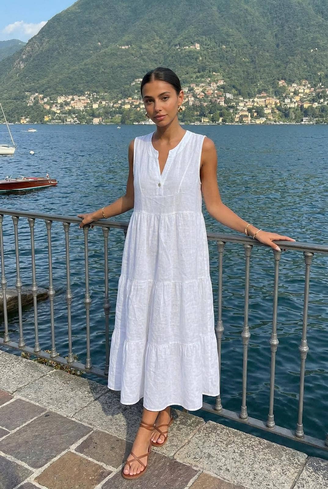 Robe En Lin Porté Avec Le Haut21286 Vendu Séparément