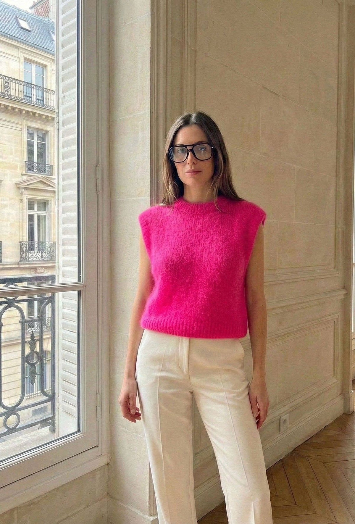Pull Sans Manche En Mohair