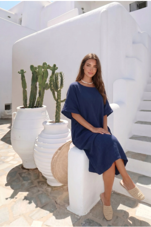 Oversized jurk met ronde hals