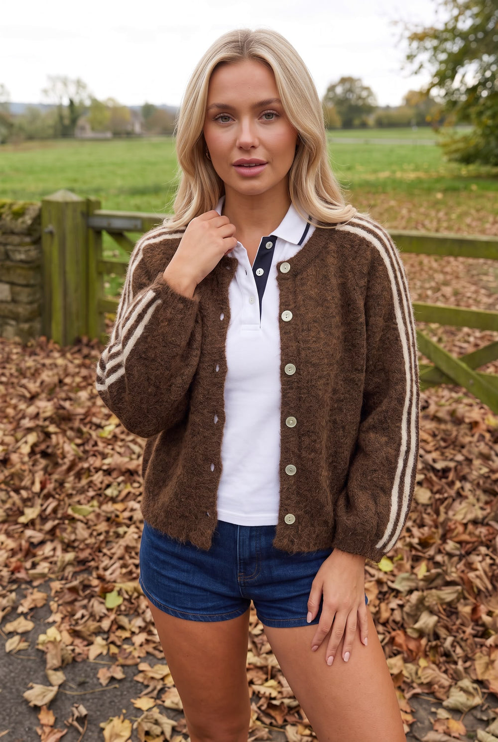 Gilet en Laine et Alpaga à Rayures