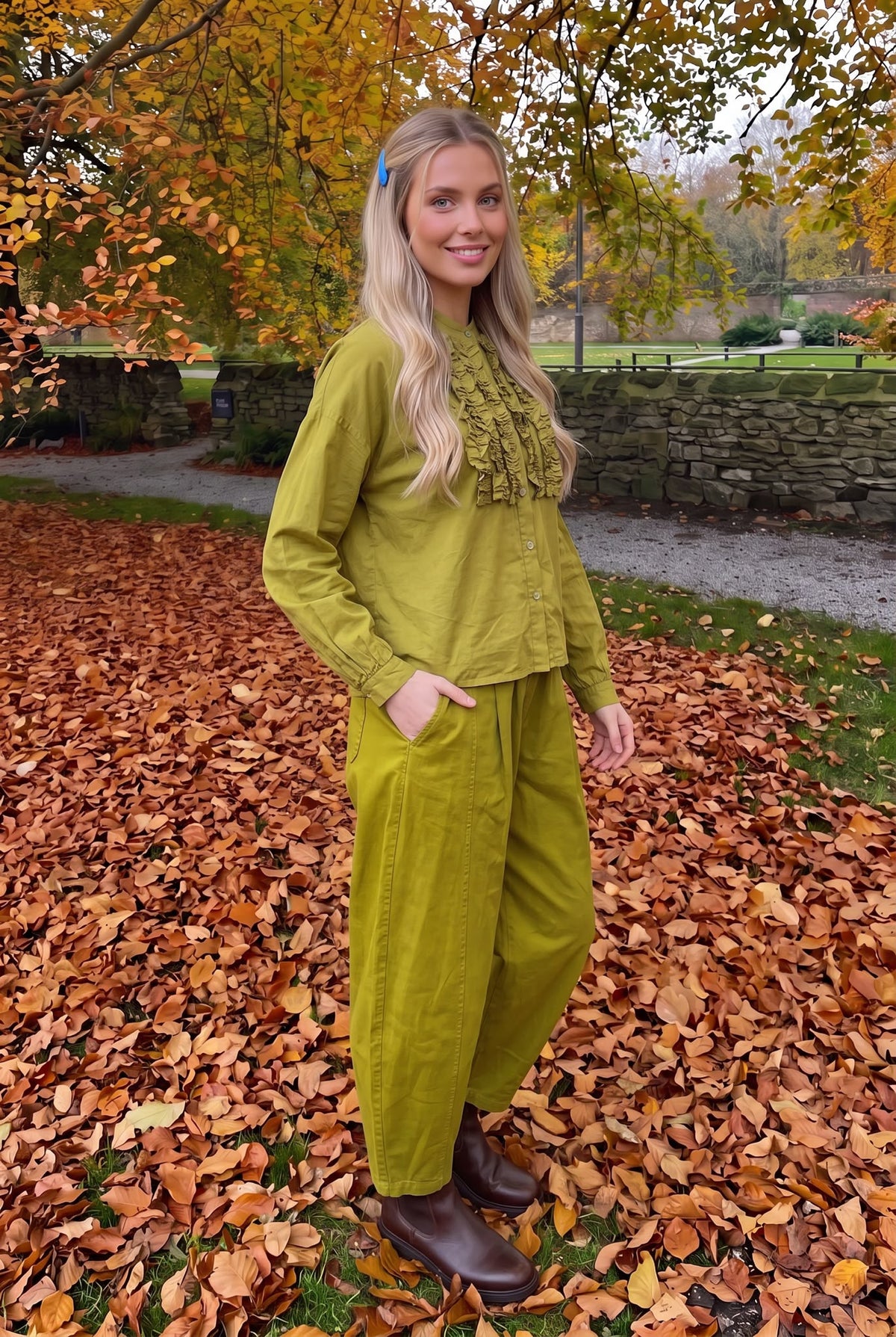Pantalon en Coton Carotte