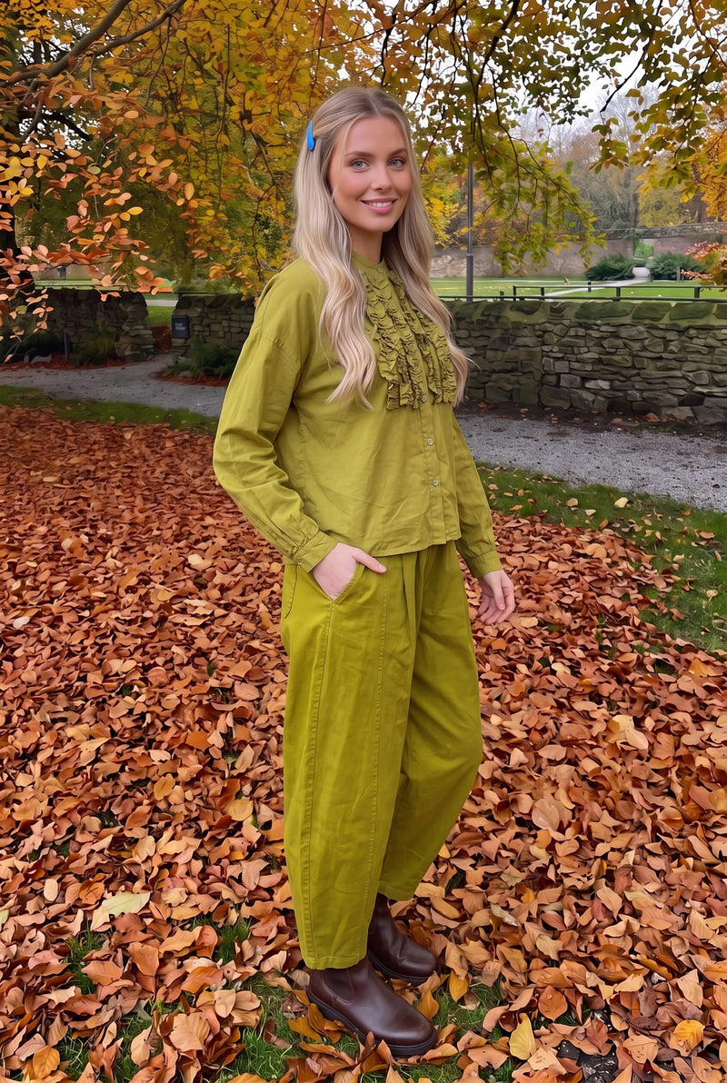 Pantalon en Coton Carotte