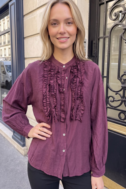 Chemise en Coton à Volants