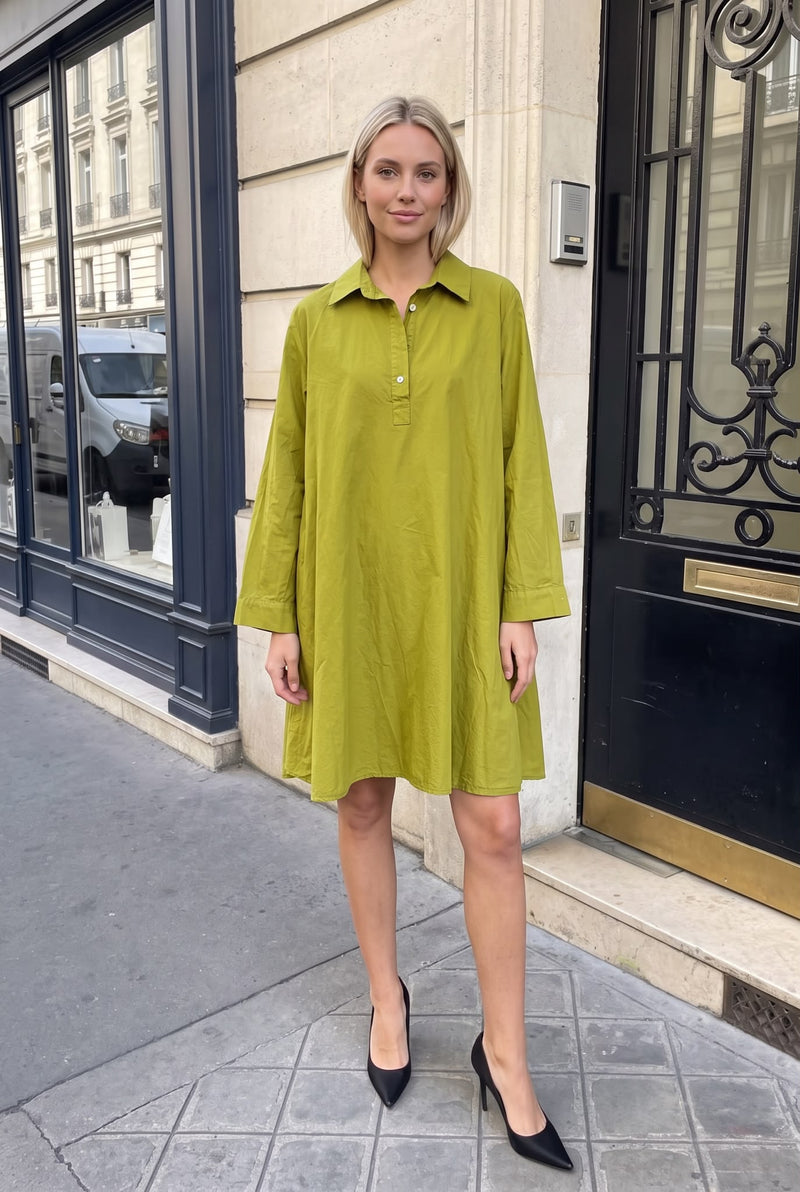 Robe en Popeline de Coton Courte