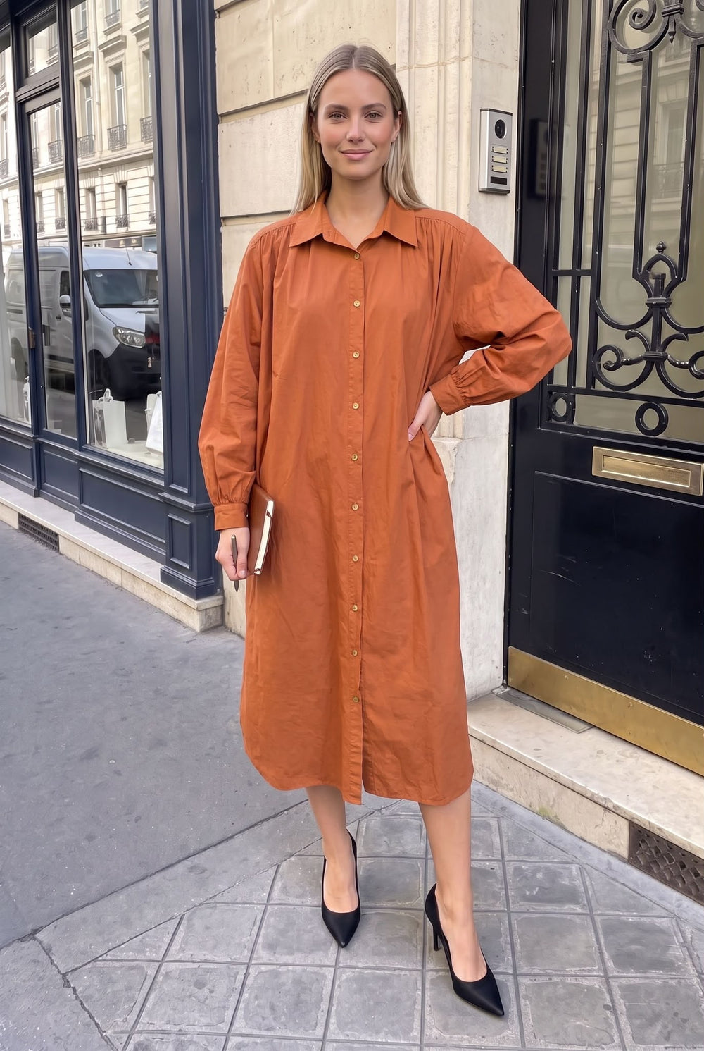 Robe  Popeline de Coton Longue