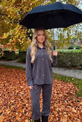Pantalon en Lyocell Droit à Taille Élastiquée