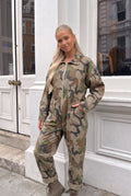 Combinaison Pantalon en Coton Imprimé Camouflage