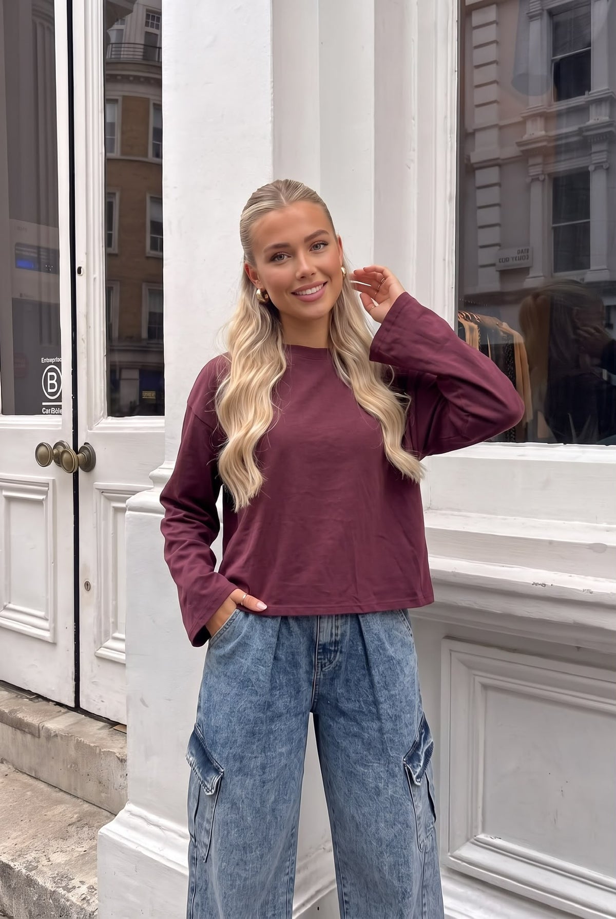 T-Shirt Mangue Longue en Coton Oversize