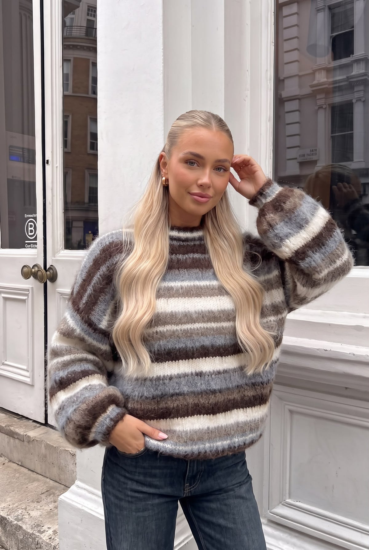 Pull Oversize en Laine Rayée