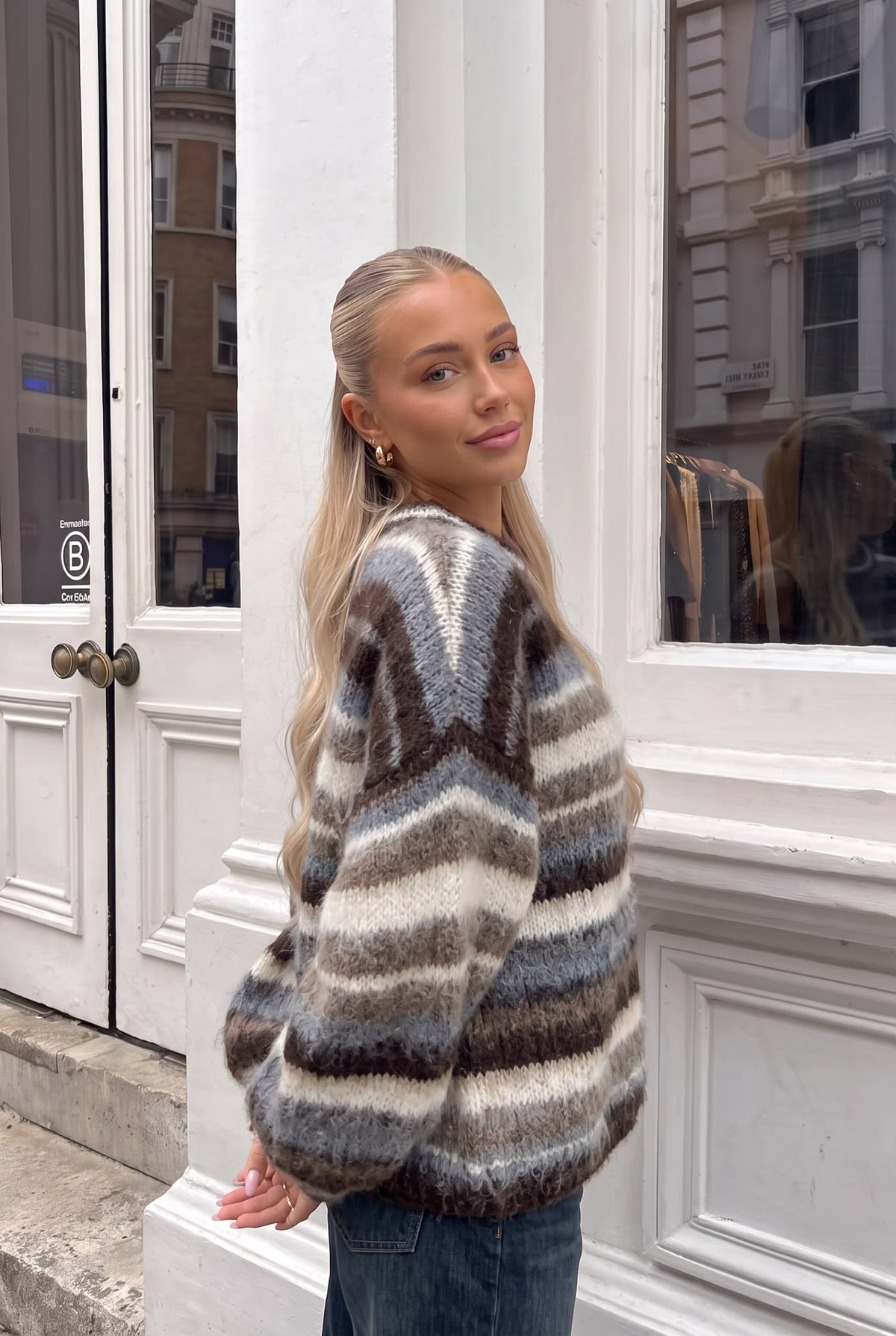Pull Oversize en Laine Rayée