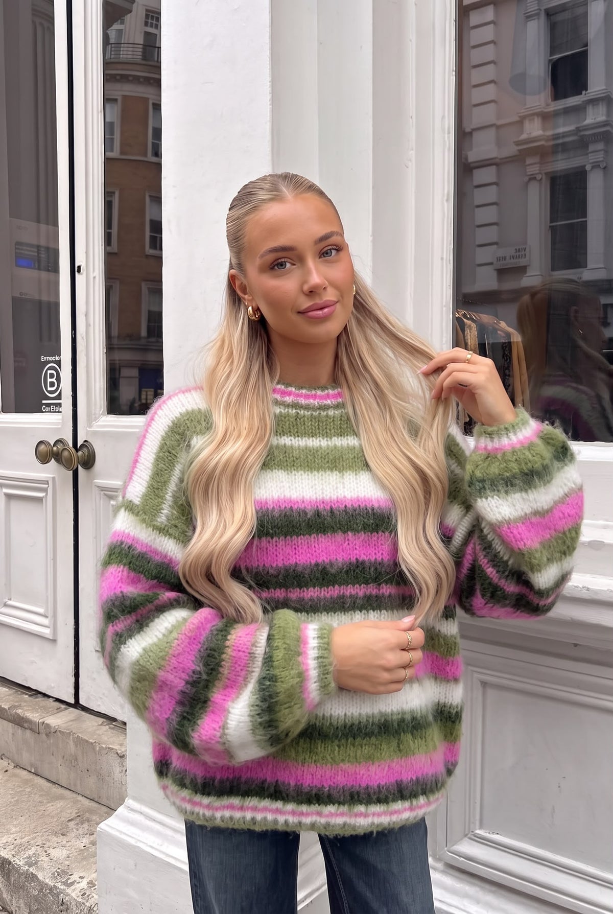 Pull Oversize en Laine Rayée
