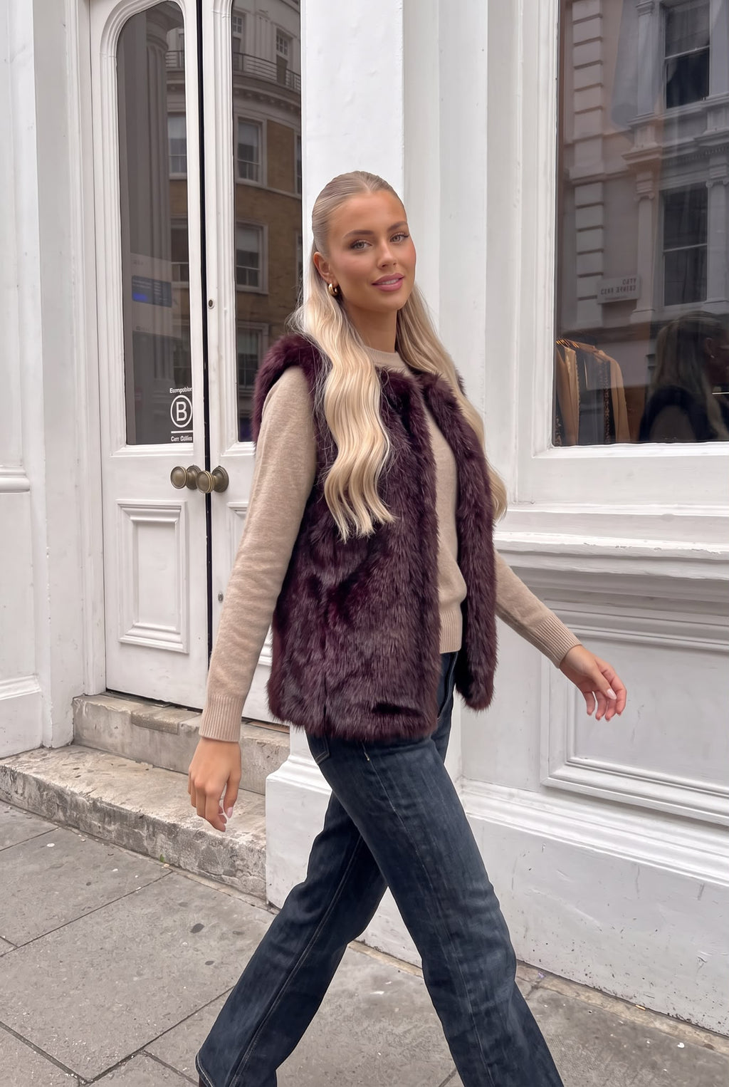 Gilet Sans Manches en Fausse Fourrure