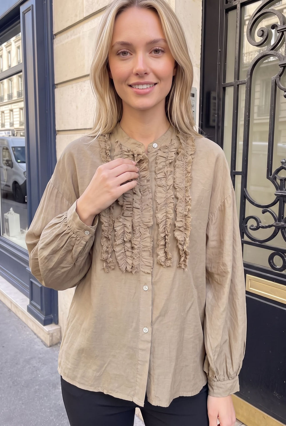 Chemise en Coton à Volants