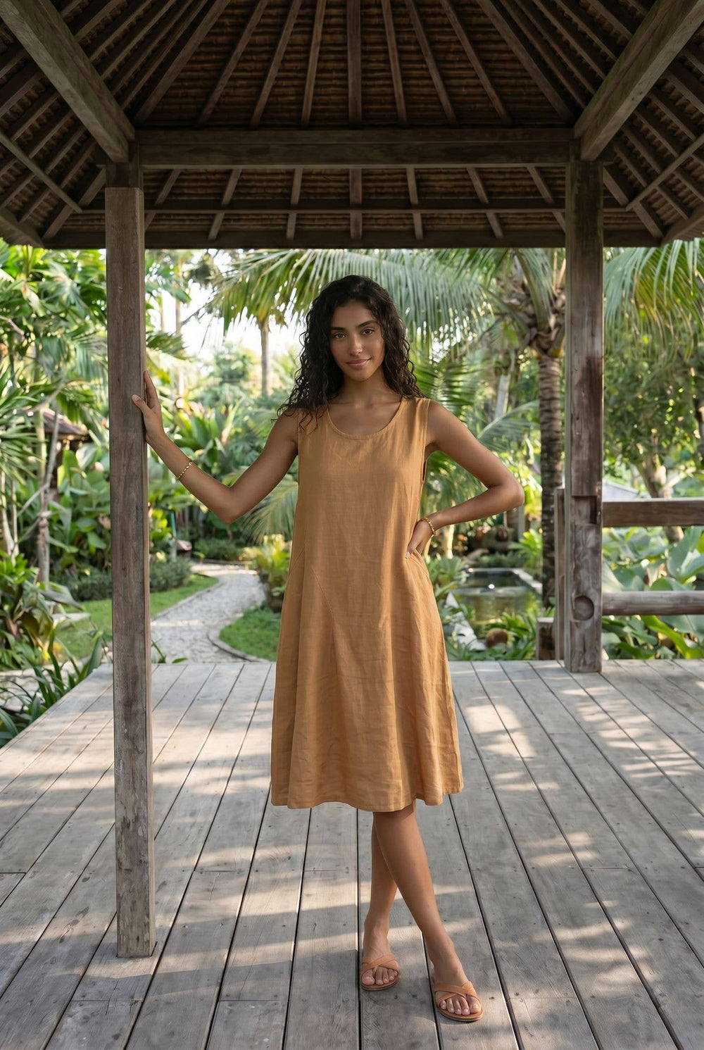 Robe Genoux En Lin #5