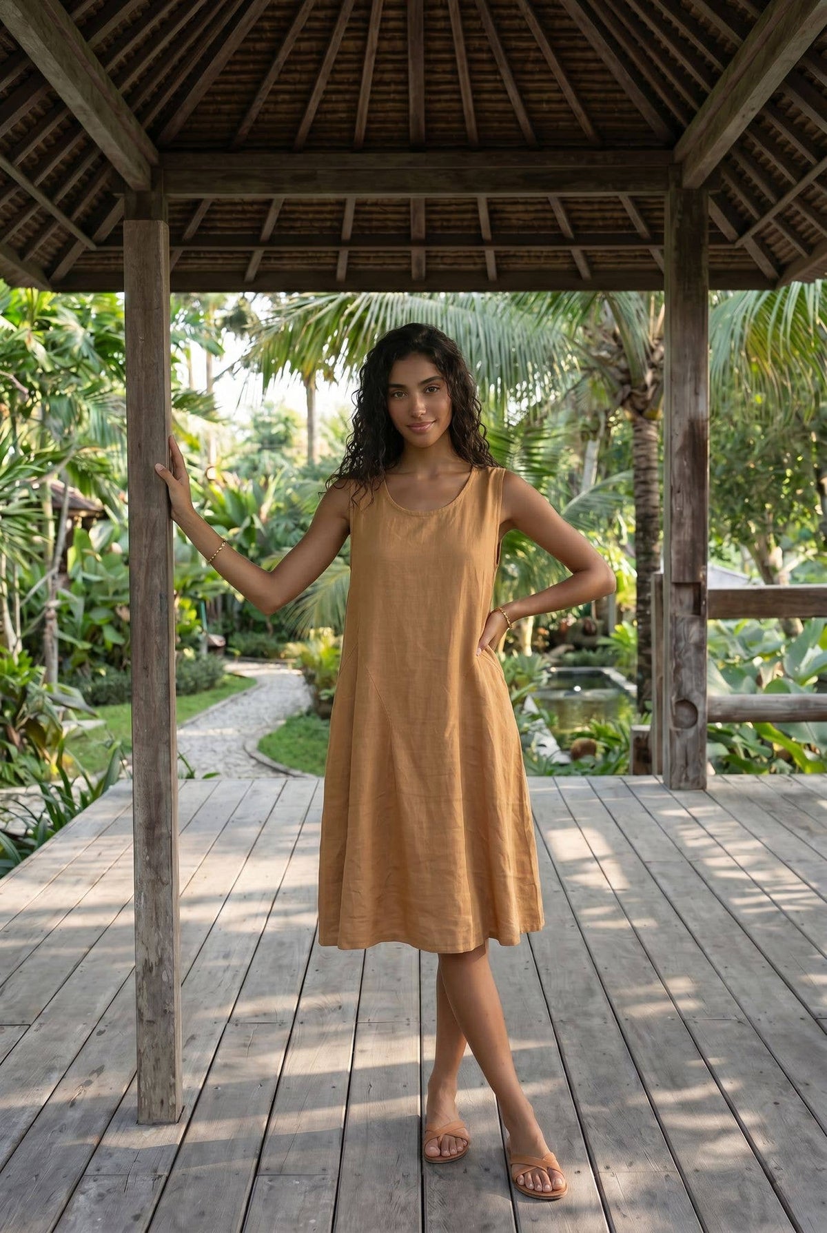 Robe Genoux En Lin #5