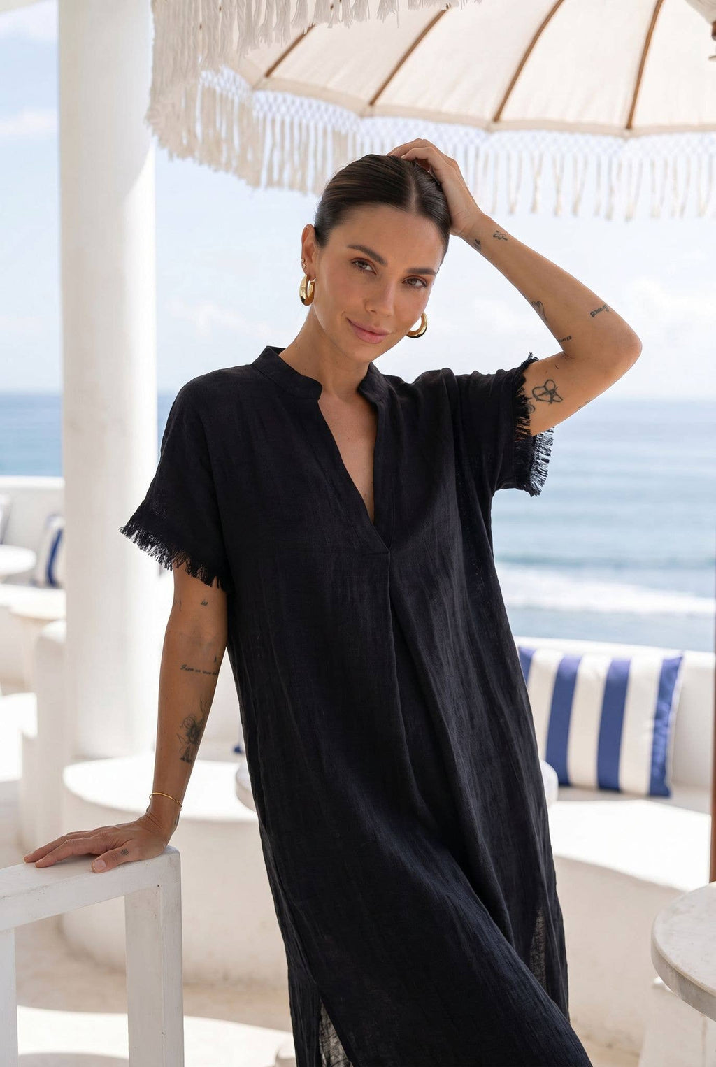 Robe Genoux Style Plié Et Fendue