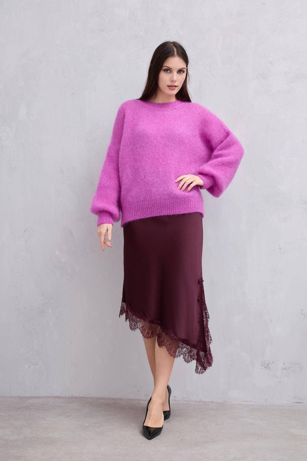 Pull Manche Longue En Mohair