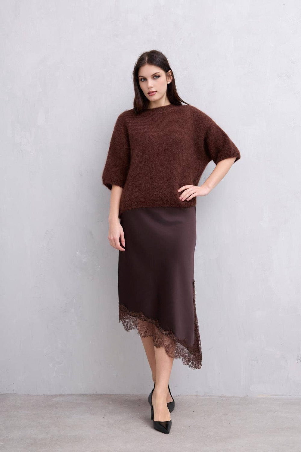 Pull Manche Mi Longue En Mohair