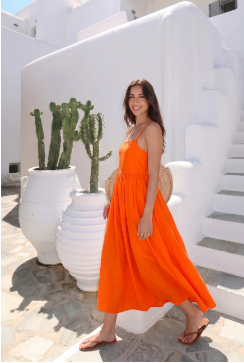 Robe En Coton Papillon Au Dos