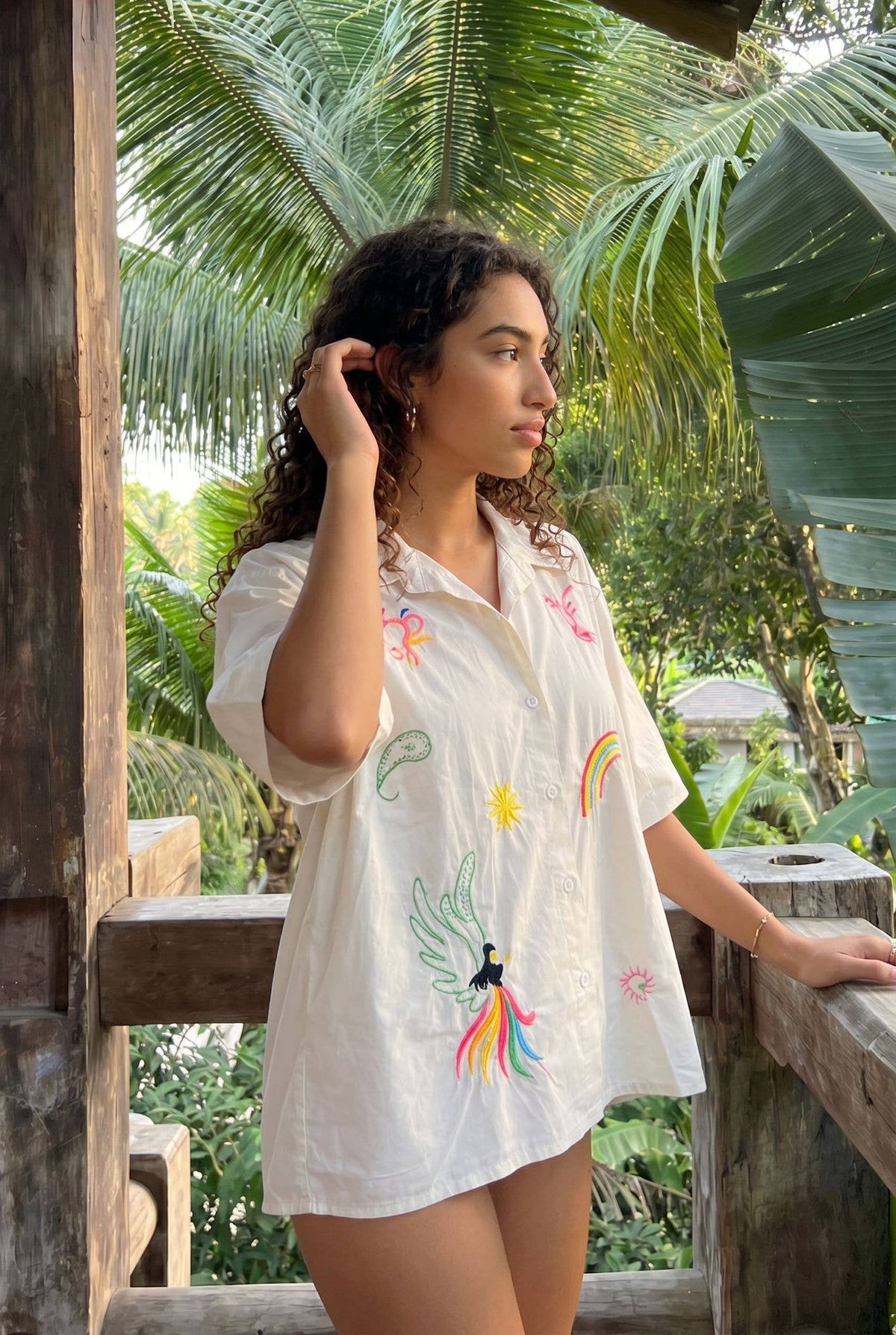 Haut Oversize Broderie Porté Avec Le Pantalon26952
