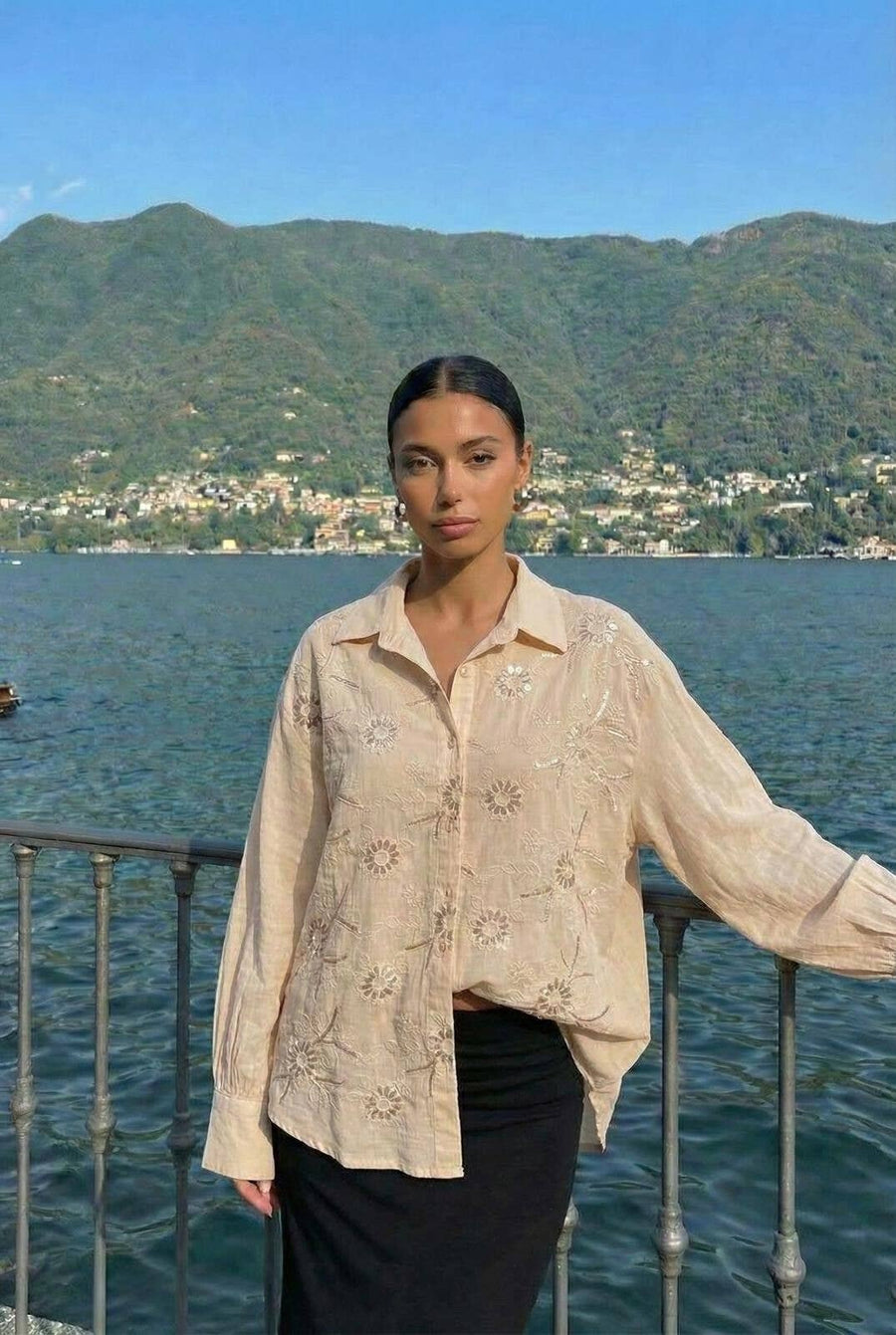 Chemise Brodée Manche Longue