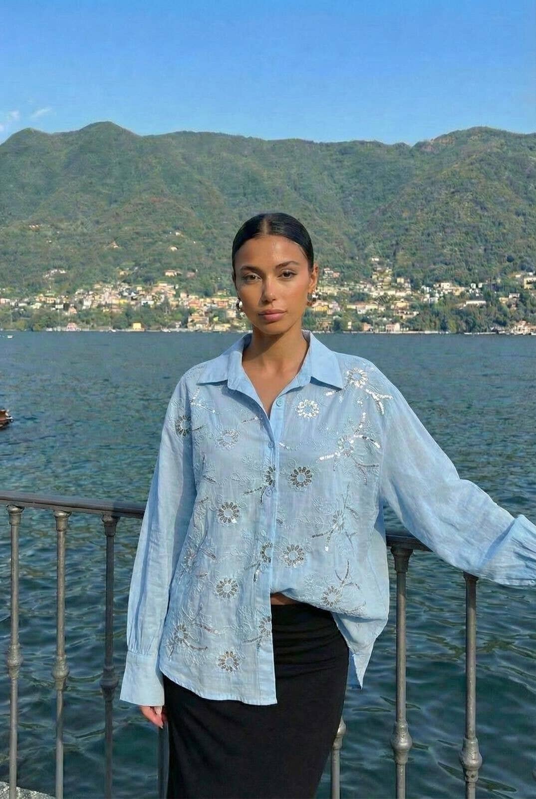 Chemise Brodée Manche Longue