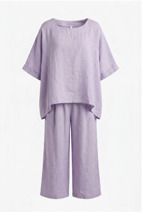 Haut En Lin Oversize Porté Avec Le Pantalon27333 Vendu Sépar