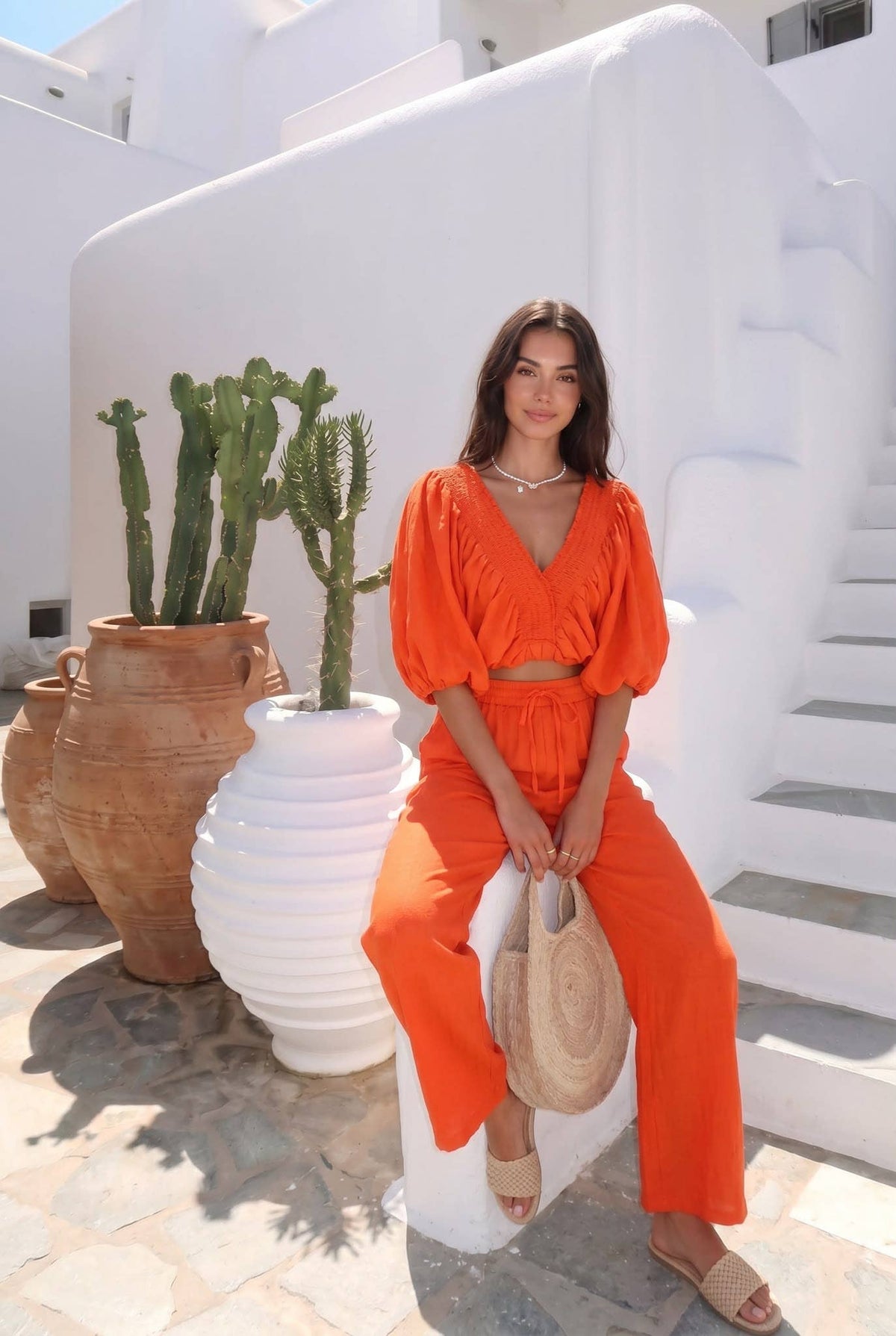 Top Vloeiend Linnenlook met Volants – Bohemien Chique Damesblouse – INCERTAINES