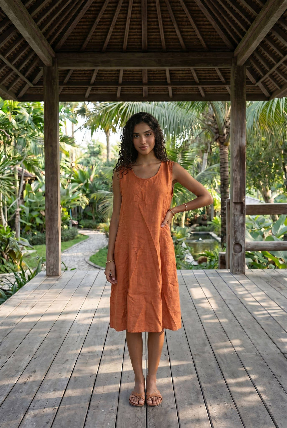 Robe Genoux En Lin #5