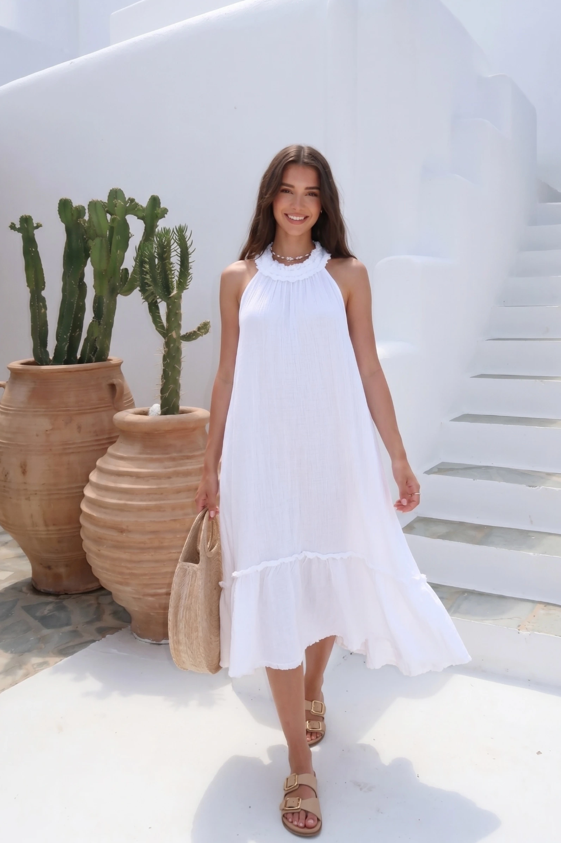 Robe Froufrou Au Col