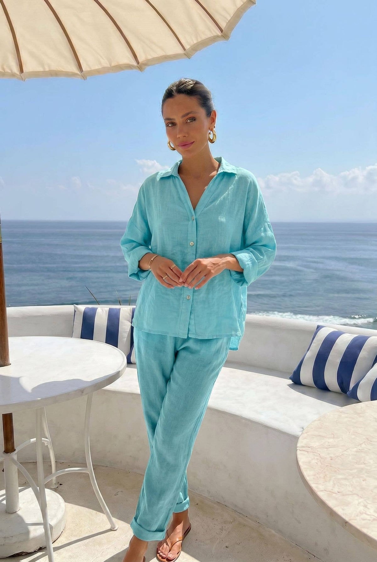 Chemise20984 Oversize En Lin