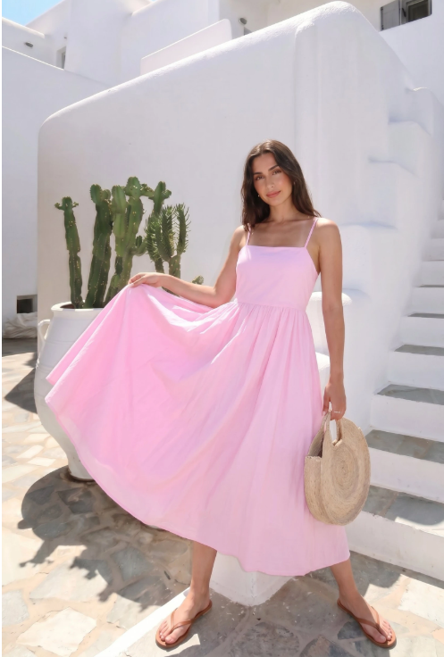 Robe En Coton Papillon Au Dos