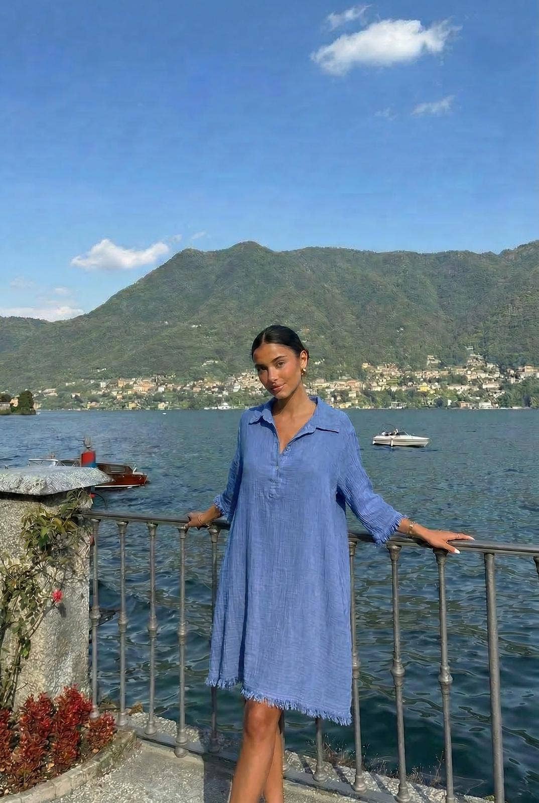 Robe Genoux En Lin Froufrou