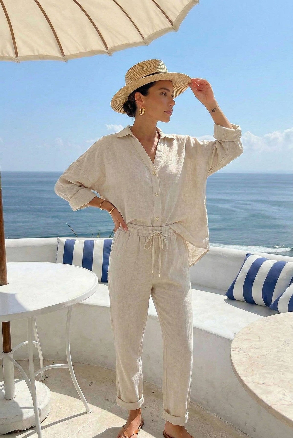 Chemise20984 Oversize En Lin