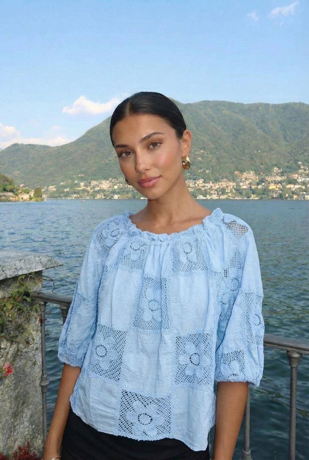 Haut Manche Longue En Broderie