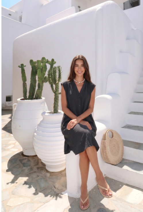 Robe Genoux En Coton