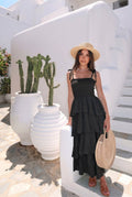 Robe Longue Volant En Coton