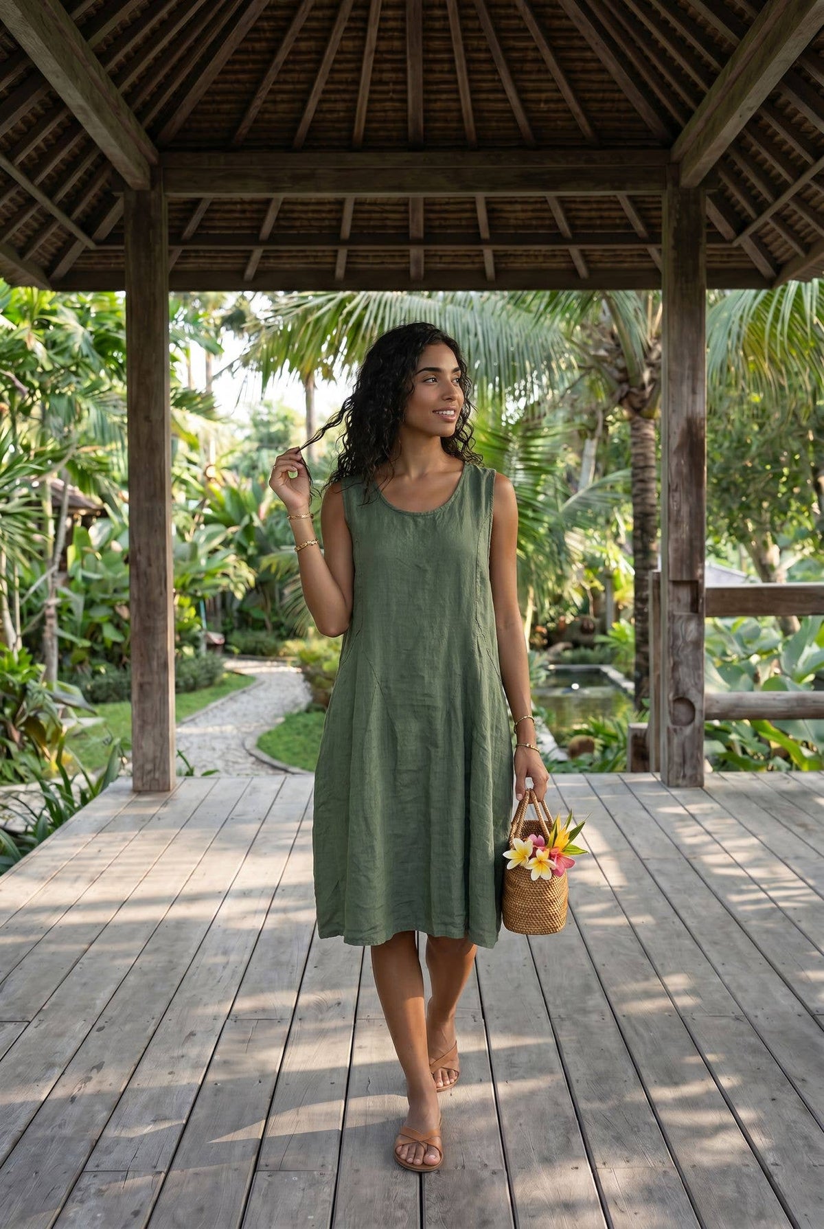 Robe Genoux En Lin #5