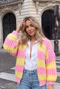 Gilet Acrylique Grosse Maille Rayé - INCERTAINES