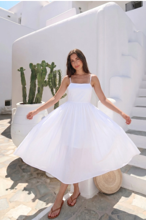Robe En Coton Papillon Au Dos