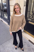 Pull Acrylique Manche Longue Col Bateau - INCERTAINES