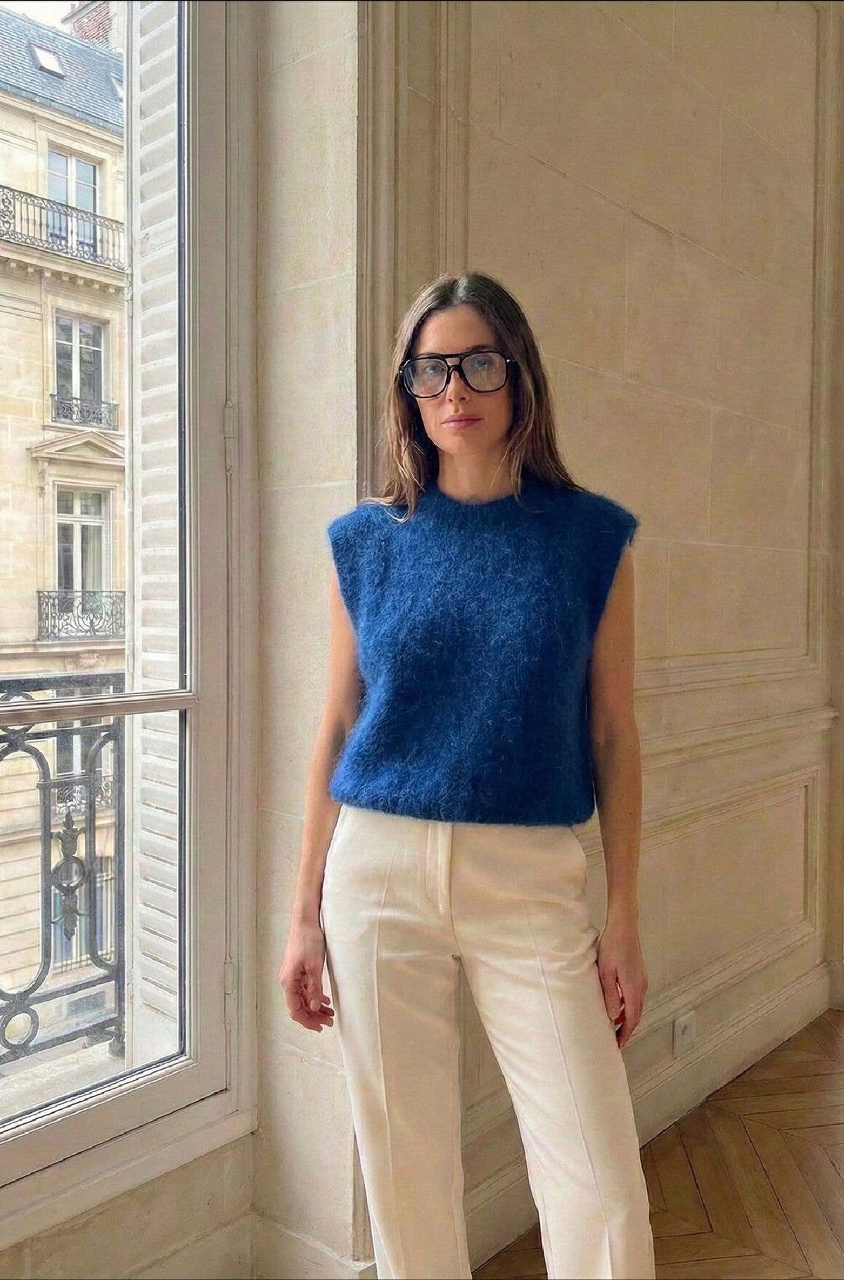 Pull Sans Manche En Mohair